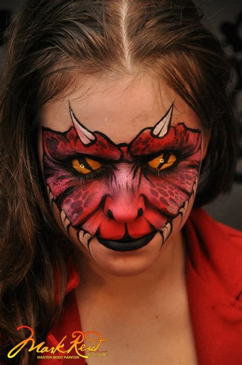 Mark Reid Red Dragon Face Painting | Monster face painting, Face painting halloween, Dragon face ...