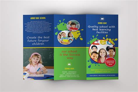 Trifold brochure for School -V389 | School brochure, Education ...