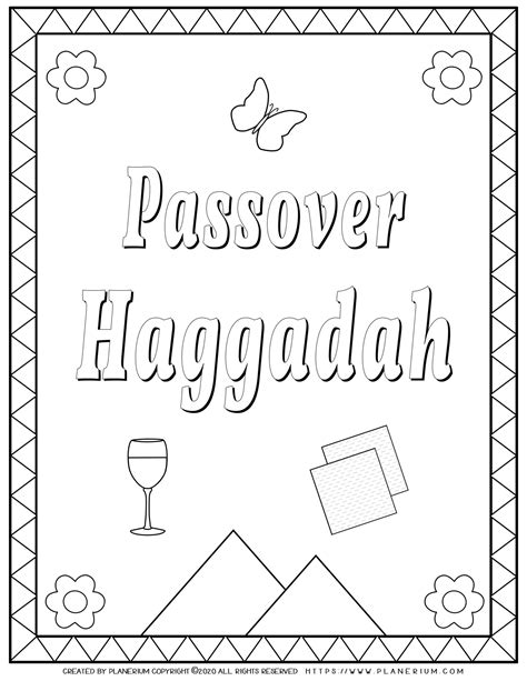 Passover - Coloring Page - Haggadah Book Cover | Planerium