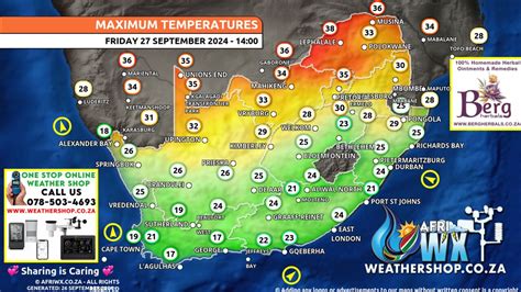 South Africa Extended Weather Report - Maximum and Minimum Temperature Forecast Maps