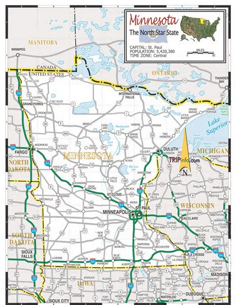 Minnesota (MN) Road & Highway Map (Printable)