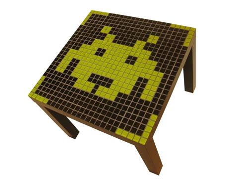 Space Invaders Themed Mosaic Coffee Table | Gadgetsin