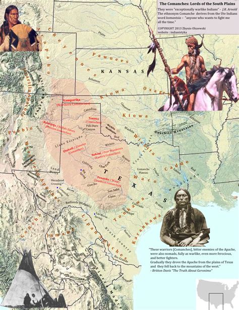 Comancheria_Indians_tribal_lands_Comanches_and_Kiowa | Native american map, American indian ...