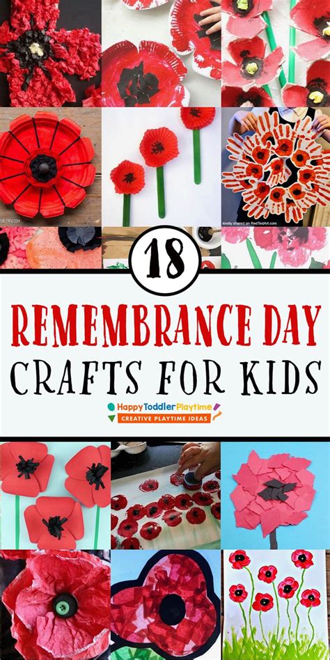 18 Easy Remembrance Day Poppy Crafts - Happy Toddler Playtime | Poppy craft, Poppy craft for ...