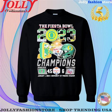 The Fiesta Bowl 2023 Champions Oregon Ducks Mascot 45-6 Liberty Flames January 1-2024 University ...