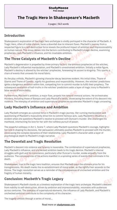 Macbeth As A Tragic Hero Revision Lesson And Model An - vrogue.co