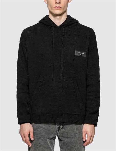 Off-White™ - Logo Knit Hoodie | HBX - Globally Curated Fashion and Lifestyle by Hypebeast