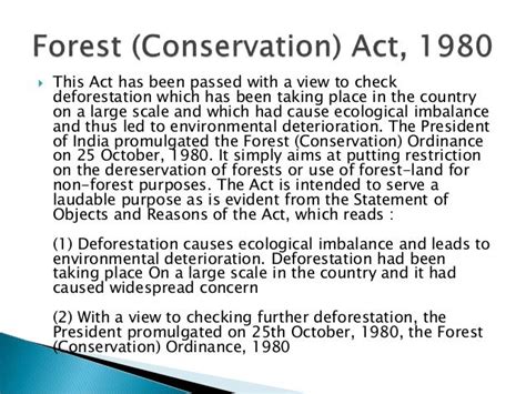 Forest conservation act, 1980