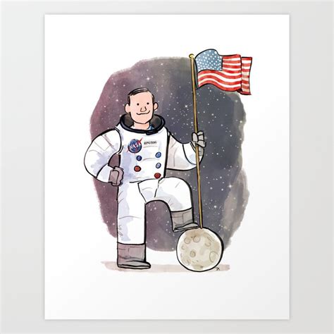 Neil Armstrong Art Print by Josh Abraham | Society6