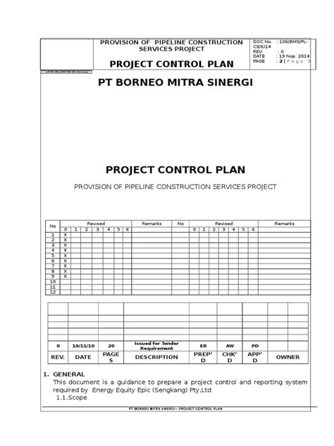 1.6 Project Control Plan | Production And Manufacturing | Business