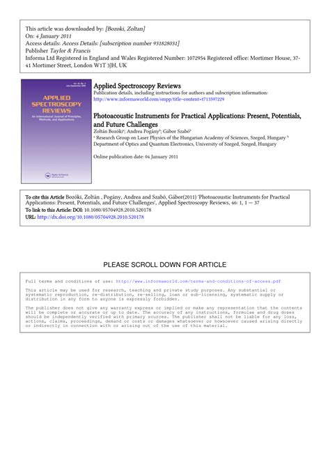 applications of spectroscopy in physics