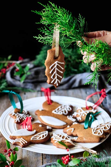 Edible Gingerbread Cookie Ornaments - Savor the Flavour