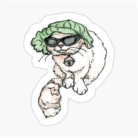 "Cabbage Cat Meme Sticker" Sticker for Sale by Tempera-Mentum | Redbubble