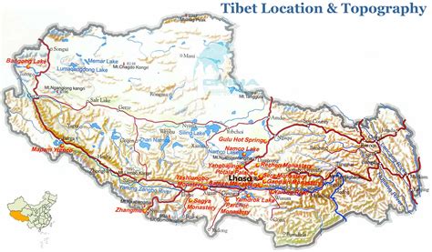 Tibet Geography Map,Topographic Map of Tibet