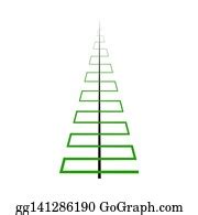 2 Simple Abstract Green Tree Pyramid Shape Icon Clip Art | Royalty Free ...