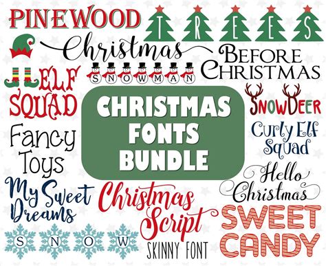 Bundle Christmas Fonts TTF SVG PNG Christmas Fonts for Cricut - Etsy