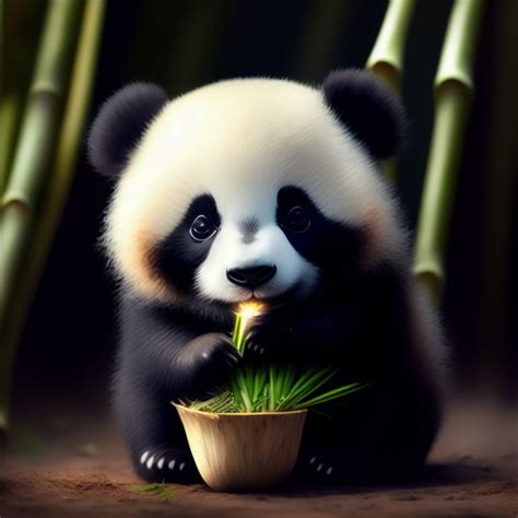 dim-llama431: baby panda eating bamboo