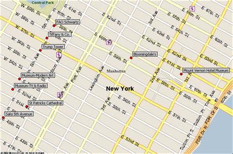 Midtown East New York City Attractions Map - Find the NYC attraction ...