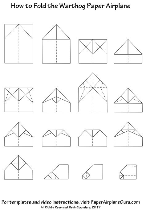 Warthog Paper Airplane Design Instructions and Templates