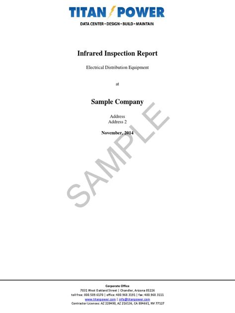 Sample IR Report | Thermography | Infrared