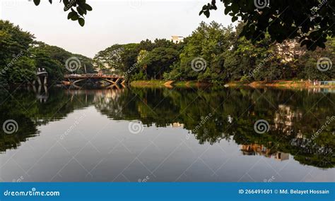 Dhanmondi lake bridge stock image. Image of situated - 266491601