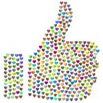 Prismatic Hearts Thumbs Up Silhouette | Free SVG