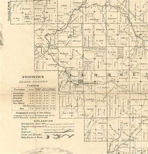 Map of Floyd County Indiana. 1882. Vintage Restoration | Etsy