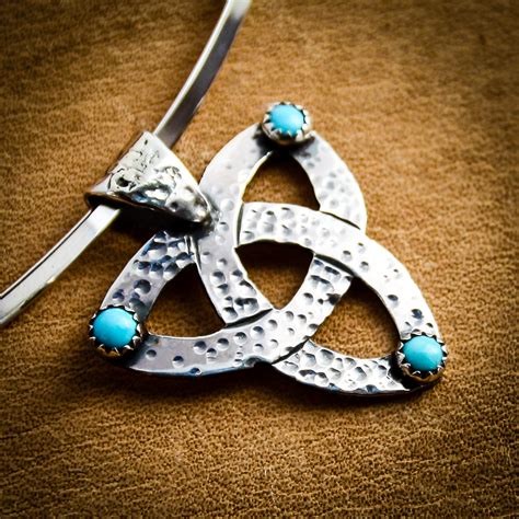 Trinity ~ Celtic Knot Pendant with Turquoise - Angela Blessing Jewelry Designs