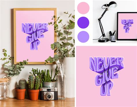 never give up poster on Behance