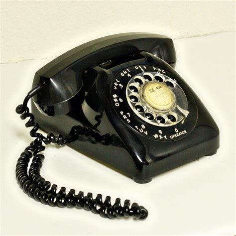 Vintage telephone rotary black dial Automatic Electric