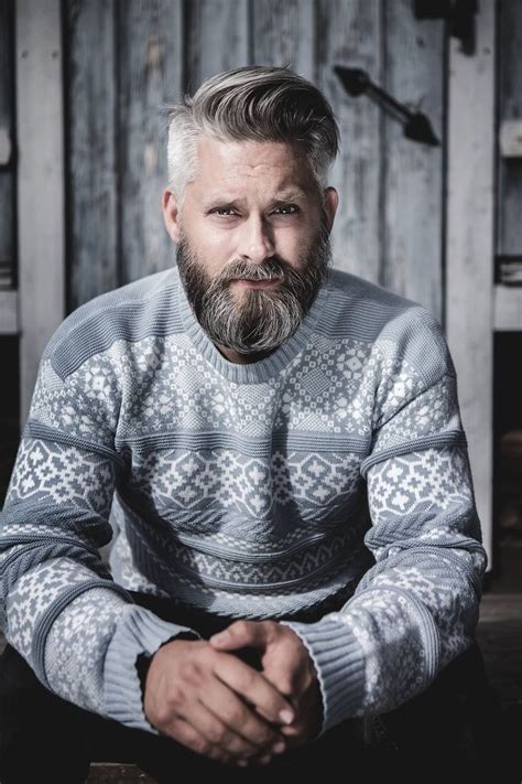 Model swedish grey hair silverfox mens style beard grooming silver male ...