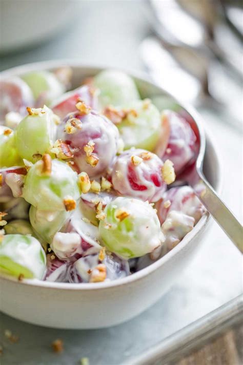 Grape Salad with Cream Cheese-Vanilla Dressing - Two Healthy Kitchens