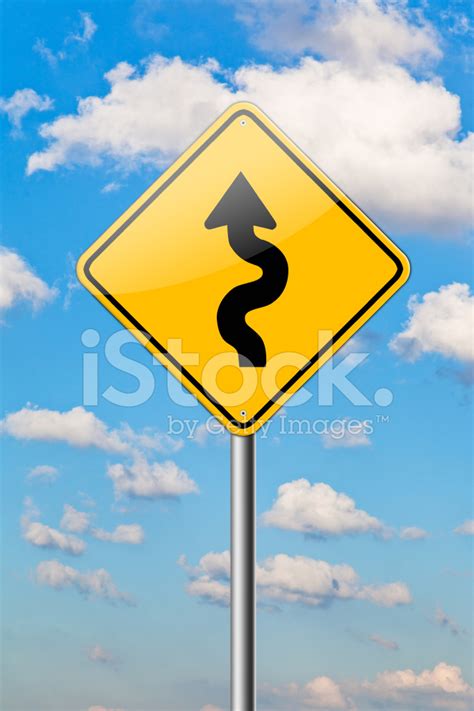 Winding Road Sign. Stock Photo | Royalty-Free | FreeImages