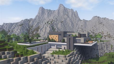 Modern Cliff Mansion : r/Minecraft