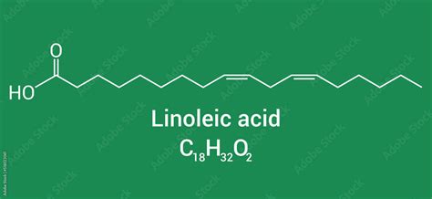 chemical structure of linoleic acid (C18H32O2) Stock Vector | Adobe Stock