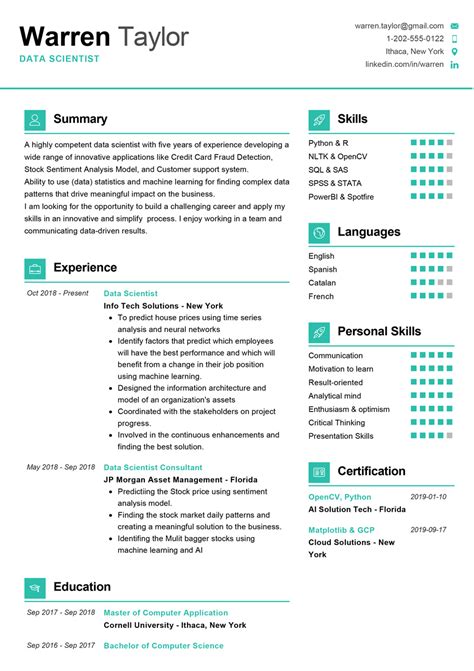 Data Scientist Resume Sample in 2024 - ResumeKraft