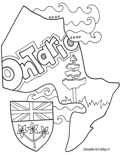 Ontario Flag Outline Coloring Coloring Pages