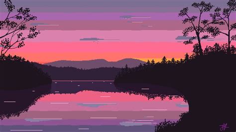 Cozy Evening [19201080] | Pixel art landscape, Pixel art background ...