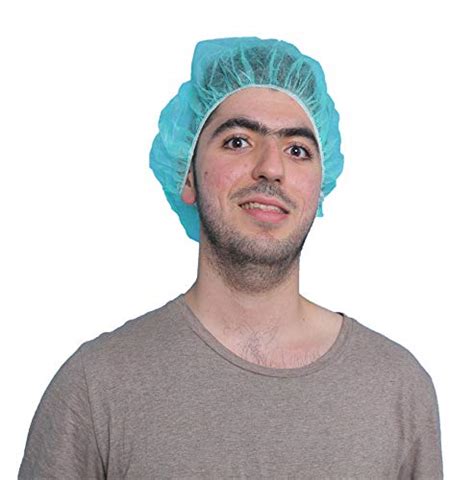 LIFESOFT Disposable Bouffant Caps Hair Nets Food Service Hospital Lab Use 100 Pack 21" Blue ...