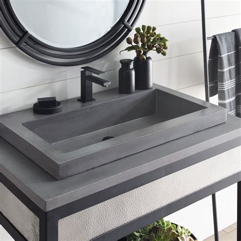 Native Trails 36" NativeStone Vanity Top in Slate- Trough with Single – The Sink Boutique