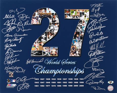 Yankees "27 World Series Championships" 16x20 Photo Signed by (32) with Bobby Richardson, Jay ...