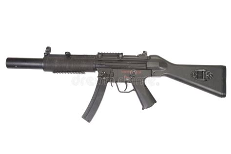 Submachine Gun MP5 with Silencer Stock Image - Image of isolated, pistols: 41878501