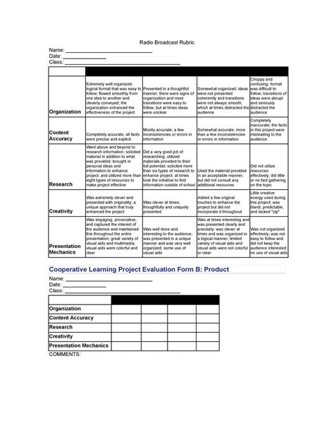 Grading Rubric Template Word – Cardtemplate.my.id