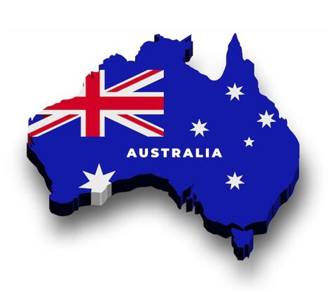 Premium Vector | 3d map of Australia with flag