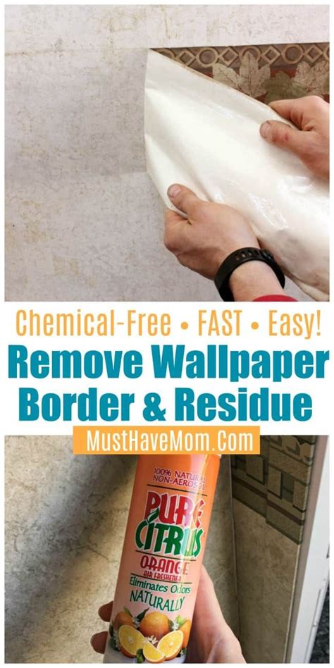 How to remove wallpaper border in camper or house. Naturally remove wallpaper border glue ...