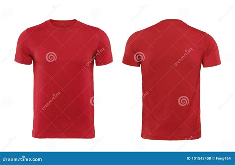 Red T-shirts Front and Back Used As Design Template. Stock Photo - Image of clothing, male ...