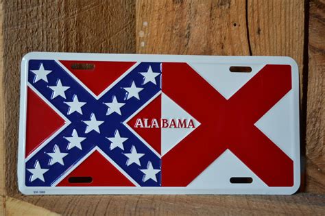 Alabama Rebel Flag License Tag | AL Confederate Flag License Plate