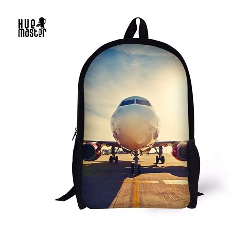 School Bag Airplane Bolsa Escolar Breathable Mesh Printing Children Backpack 17 Inch School Bags ...