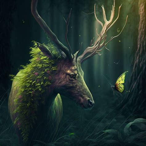 Magical Deer - Gail Art - Digital Art & AI, Fantasy & Mythology, Magical, Nature Spirits - ArtPal