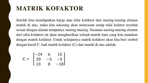 Aljabar matriks kofaktor